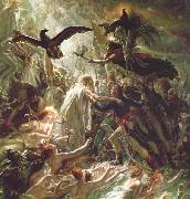 Girodet-Trioson, Anne-Louis Ossian receiving the Ghosts of the French Heroes painting